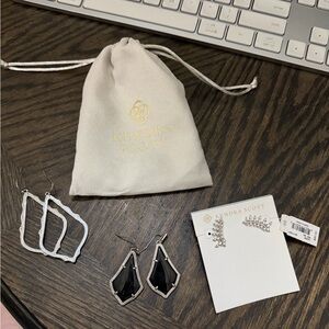 Kendra Scott Black and Silver Geometric Earrings